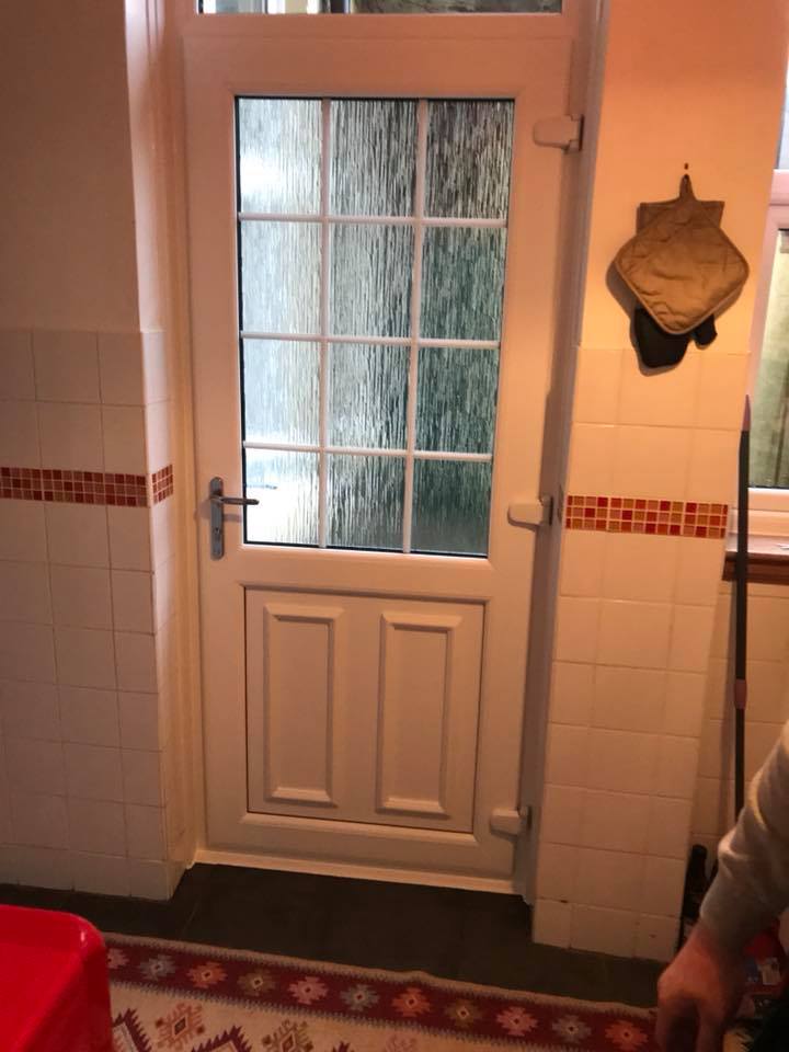 Replacement white uPVC door