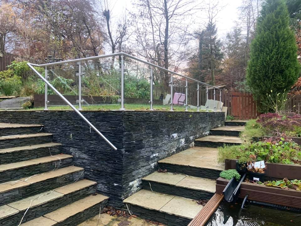 Stainless steel post and rail glass balustrade fitted in Dullatur