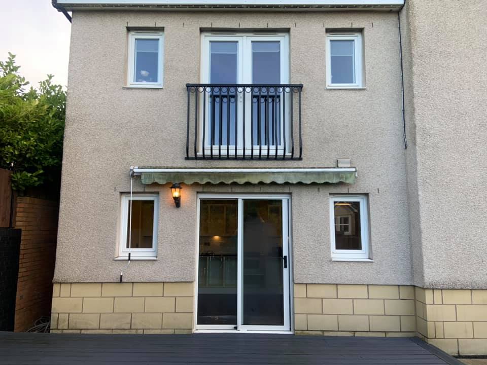 Here we removed the existing windows and patio door and cut out for 3.9m anthracite grey bifolds to open out in to the garden. K9 lintel fitted externally and steel internallyt